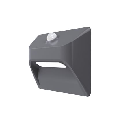 Immax 08309L - Wiederaufladbare LED-Treppenleuchte mit Sensor STEP LIGHT LED/0,3W/3,7V 2200 mAh IP53 grau