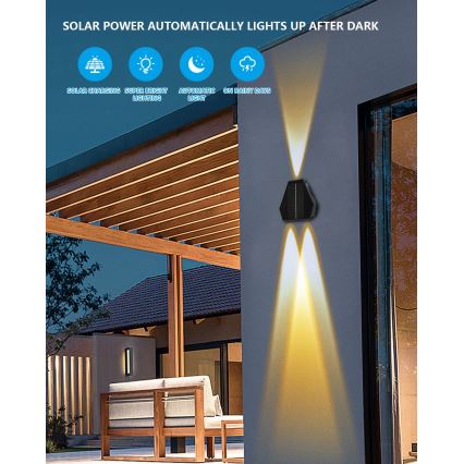 LED-Solarwandleuchte mit Sensor LED/2W/5V IP54 1300 mAh