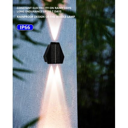 LED-Solarwandleuchte mit Sensor LED/2W/5V IP54 1300 mAh