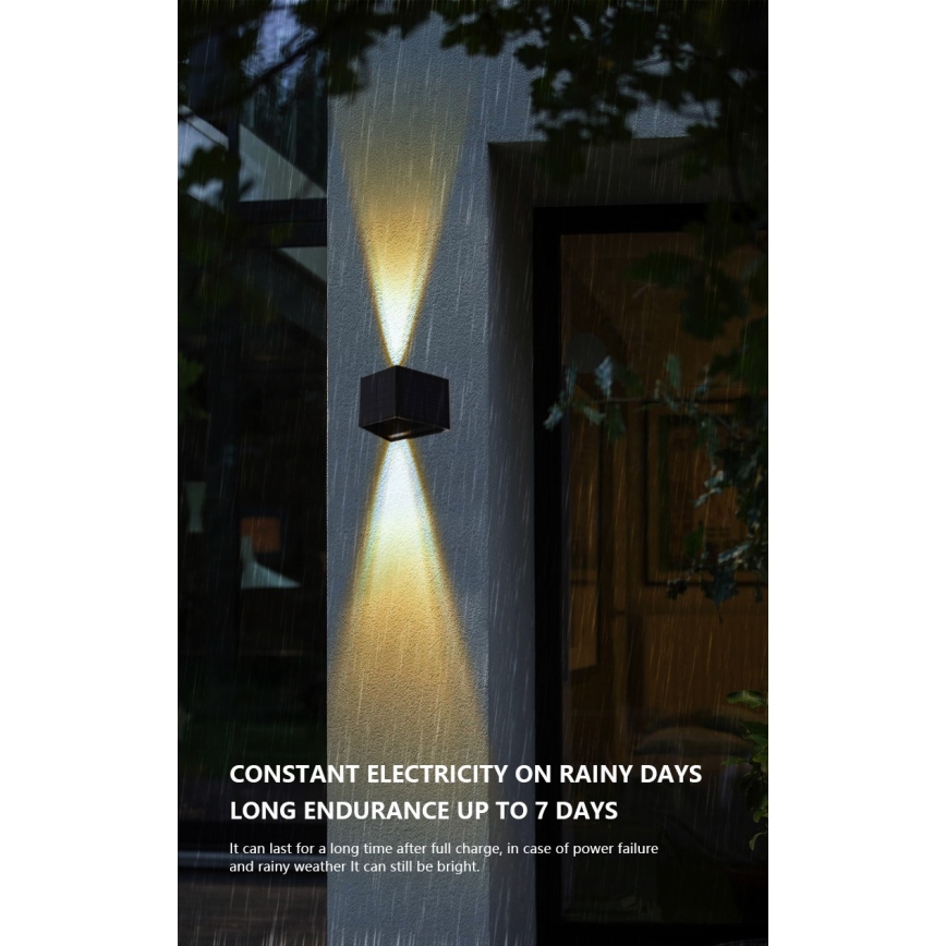 LED-Solarwandleuchte mit Sensor LED/2W/5V IP54 1300 mAh