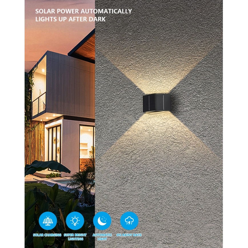 LED-Solarwandleuchte mit Sensor LED/2W/5V IP54 1300 mAh