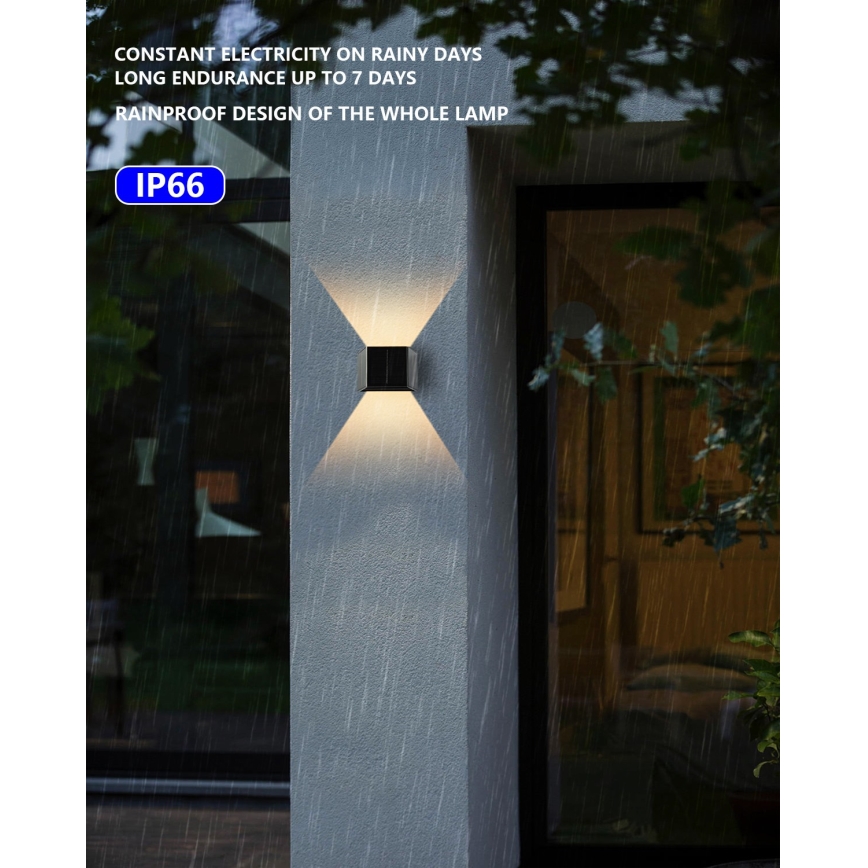LED-Solarwandleuchte mit Sensor LED/2W/5V IP54 1300 mAh