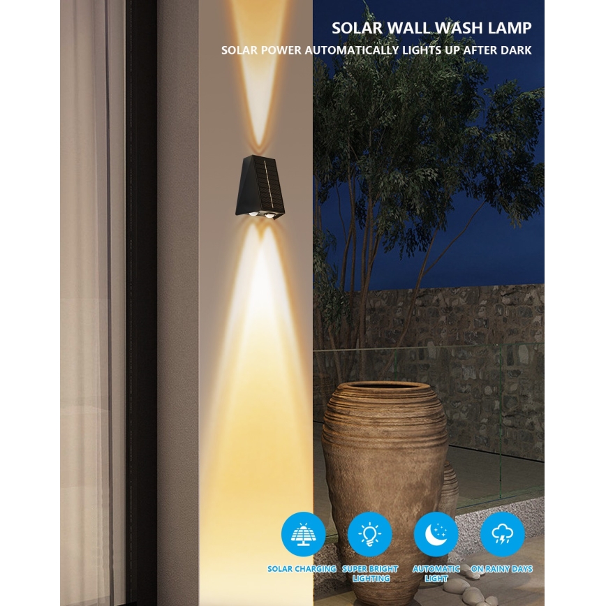 LED-Solarwandleuchte mit Sensor LED/2W/5V IP54 1300 mAh