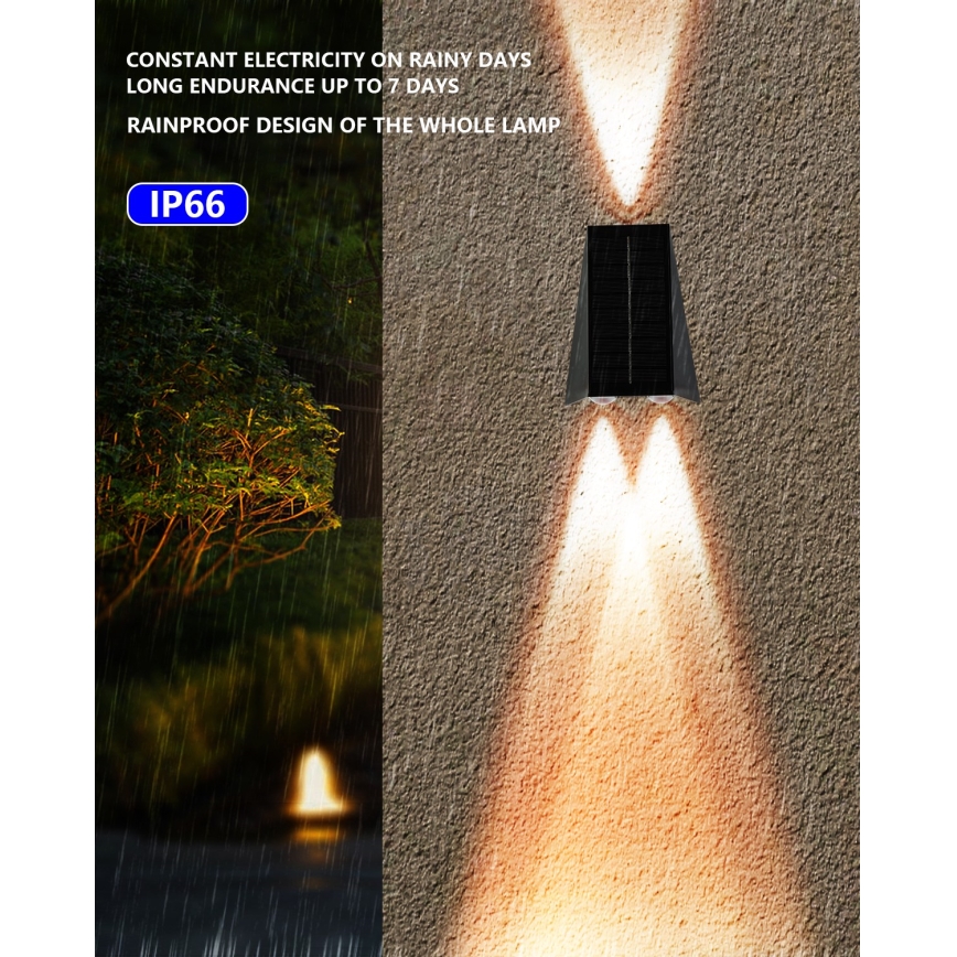 LED-Solarwandleuchte mit Sensor LED/2W/5V IP54 1300 mAh