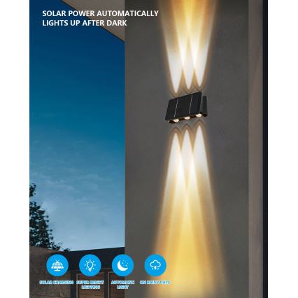 LED-Solarwandleuchte mit Sensor LED/2W/5V IP54