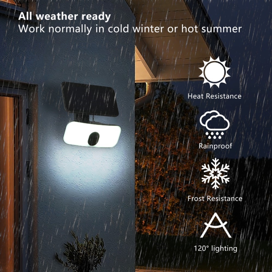 LED-Solarwandleuchte mit Sensor LED/13W/3,7V 4000K IP65
