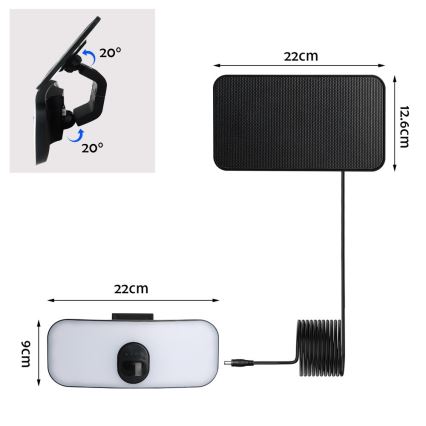 LED-Solarwandleuchte mit Sensor LED/13W/3,7V 4000K IP65