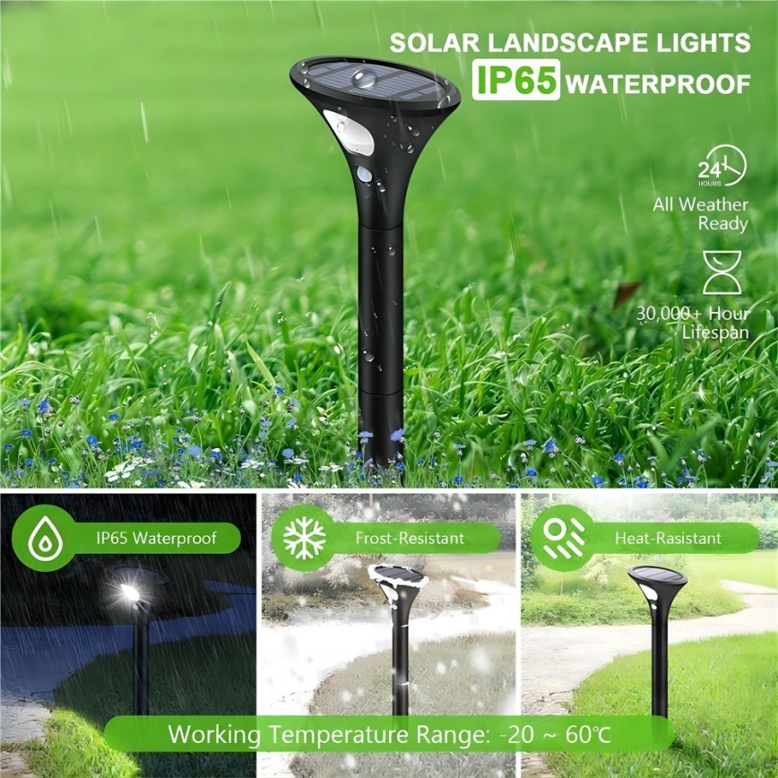 LED-Solarleuchte mit Sensor LED/1W/3,7V 6000K IP65 1500 mAh