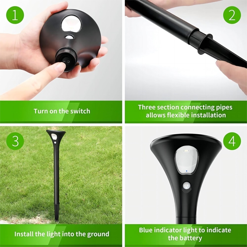 LED-Solarleuchte mit Sensor LED/1W/3,7V 6000K IP65 1500 mAh