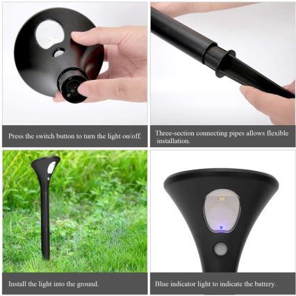 LED-Solarleuchte mit Sensor LED/1W/3,7V 6000K IP65 1500 mAh