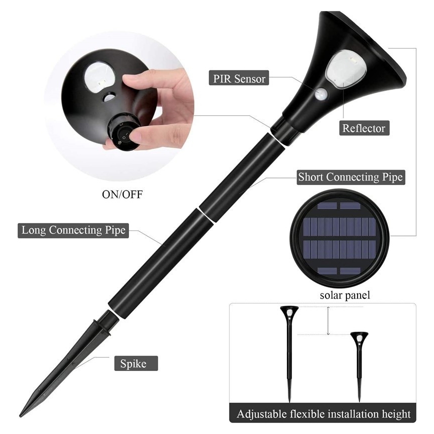 LED-Solarleuchte mit Sensor LED/1W/3,7V 6000K IP65 1500 mAh