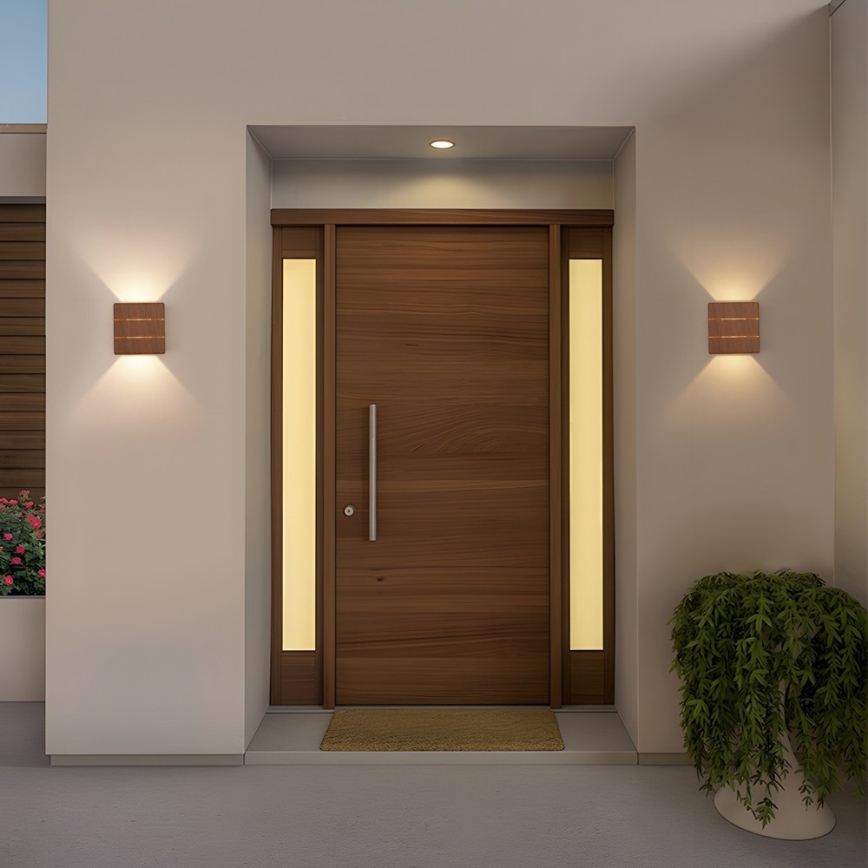 LED-Außenwandleuchte LUXLINE 6W/230V 3000K IP54, Nussbaum