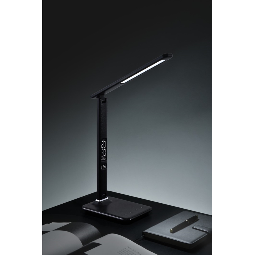 LED Tischlampe mit Anzeige LED/9W/230V/12V schwarz