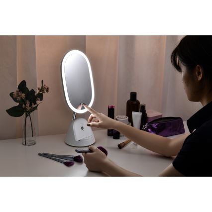 LED dimmbares Kosmetikspiegel mit kabelloser Ladefunktion LED/18W/230V