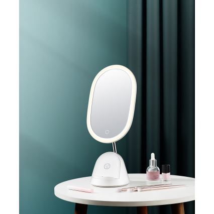 LED dimmbares Kosmetikspiegel mit kabelloser Ladefunktion LED/18W/230V