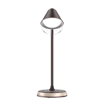 Dimmbare LED-Tischleuchte mit kabelloser Aufladung FINCH LED/9W/12/230V braun/golden