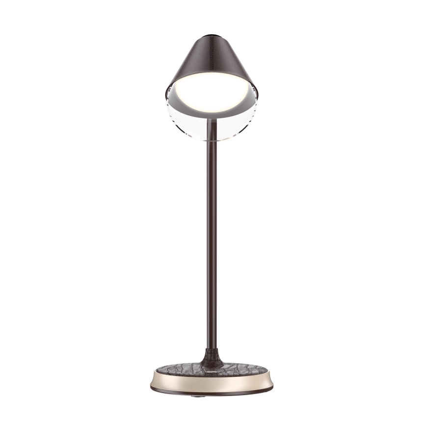 Dimmbare LED-Tischleuchte mit kabelloser Aufladung FINCH LED/9W/12/230V braun/golden