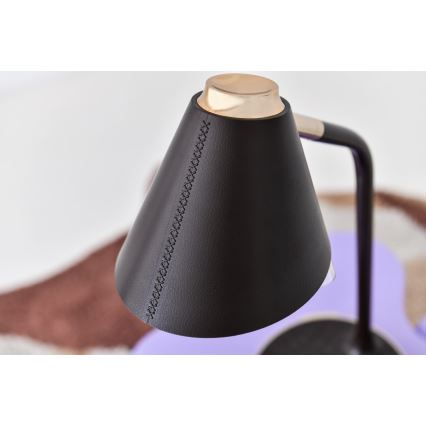 LED dimmbare Tischlampe mit kabelloser Ladefunktion FINCH LED/9W/12/230V braun/gold