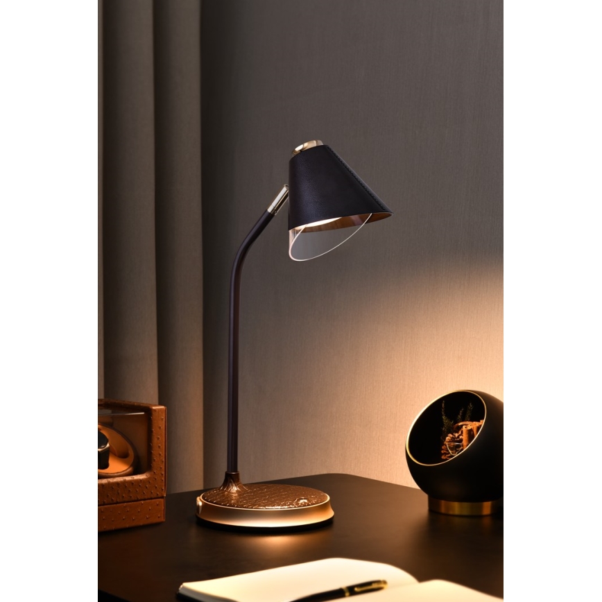 Dimmbare LED-Tischleuchte mit kabelloser Aufladung FINCH LED/9W/12/230V grau/glänzendes Chrom