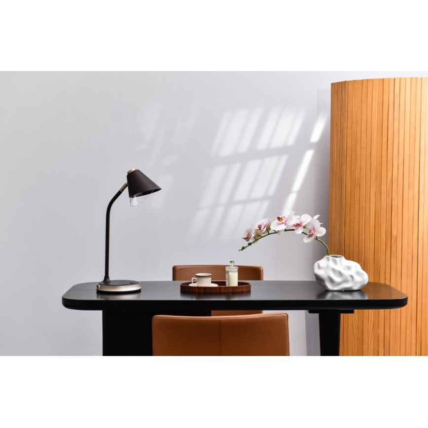 Dimmbare LED-Tischleuchte mit kabelloser Aufladung FINCH LED/9W/12/230V grau/glänzendes Chrom