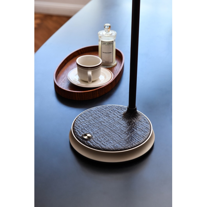 Dimmbare LED-Tischleuchte mit kabelloser Aufladung FINCH LED/9W/12/230V grau/glänzendes Chrom