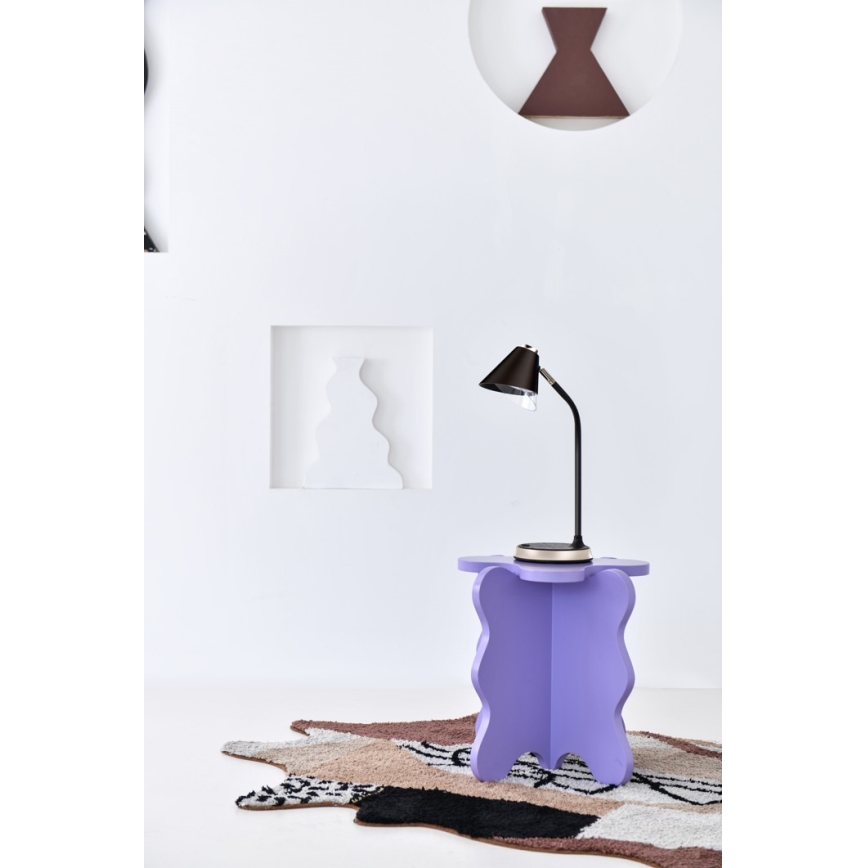 Dimmbare LED-Tischleuchte mit kabelloser Aufladung FINCH LED/9W/12/230V grau/glänzendes Chrom