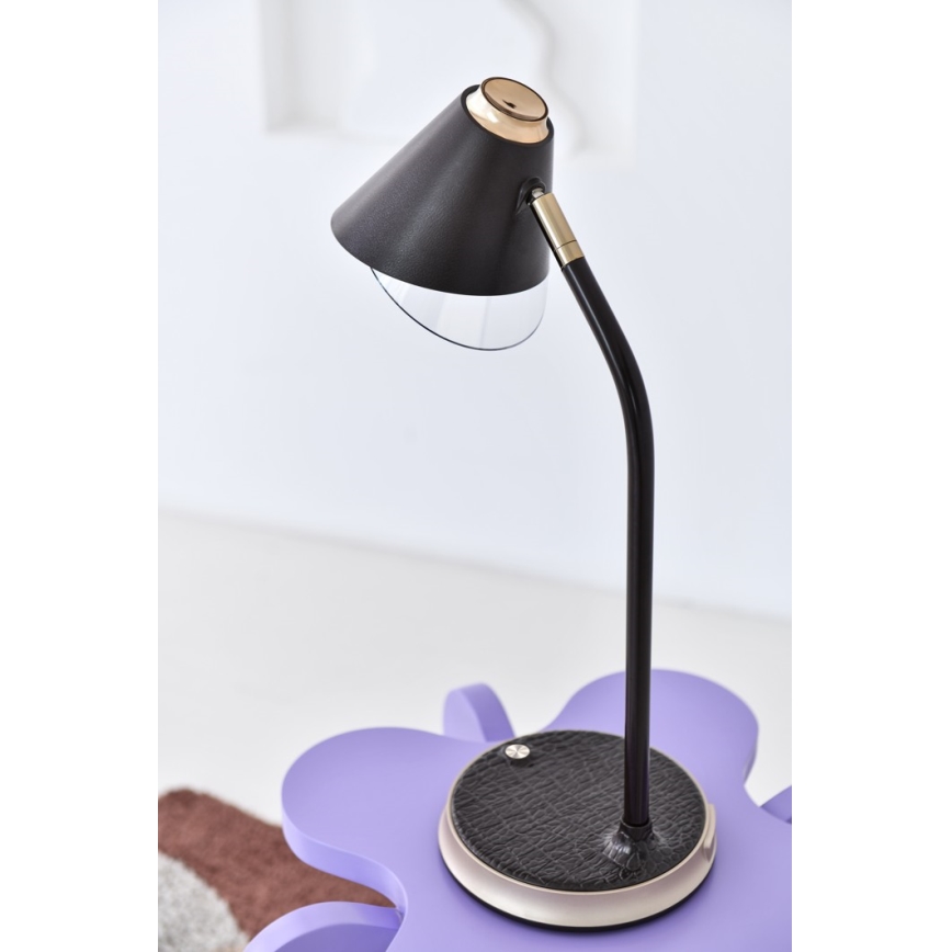 Dimmbare LED-Tischleuchte mit kabelloser Aufladung FINCH LED/9W/12/230V grau/glänzendes Chrom