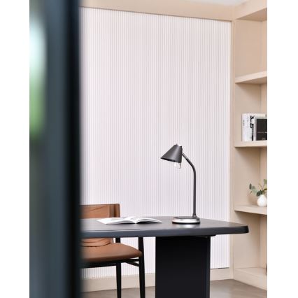 Dimmbare LED-Tischleuchte mit kabelloser Aufladung FINCH LED/9W/12/230V grau/glänzendes Chrom