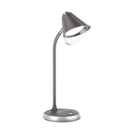 Dimmbare LED-Tischleuchte mit kabelloser Aufladung FINCH LED/9W/12/230V grau/glänzendes Chrom