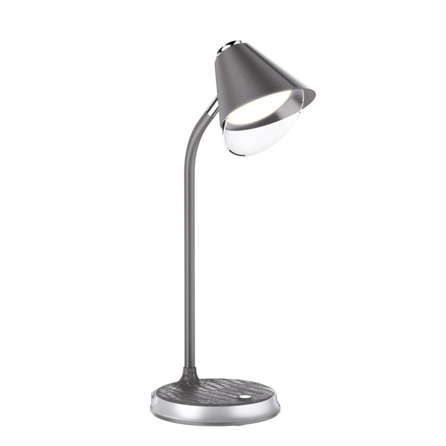 Dimmbare LED-Tischleuchte mit kabelloser Aufladung FINCH LED/9W/12/230V grau/glänzendes Chrom