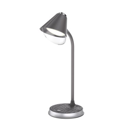 Dimmbare LED-Tischleuchte mit kabelloser Aufladung FINCH LED/9W/12/230V grau/glänzendes Chrom