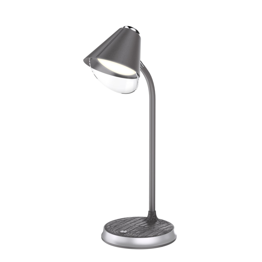 Dimmbare LED-Tischleuchte mit kabelloser Aufladung FINCH LED/9W/12/230V grau/glänzendes Chrom