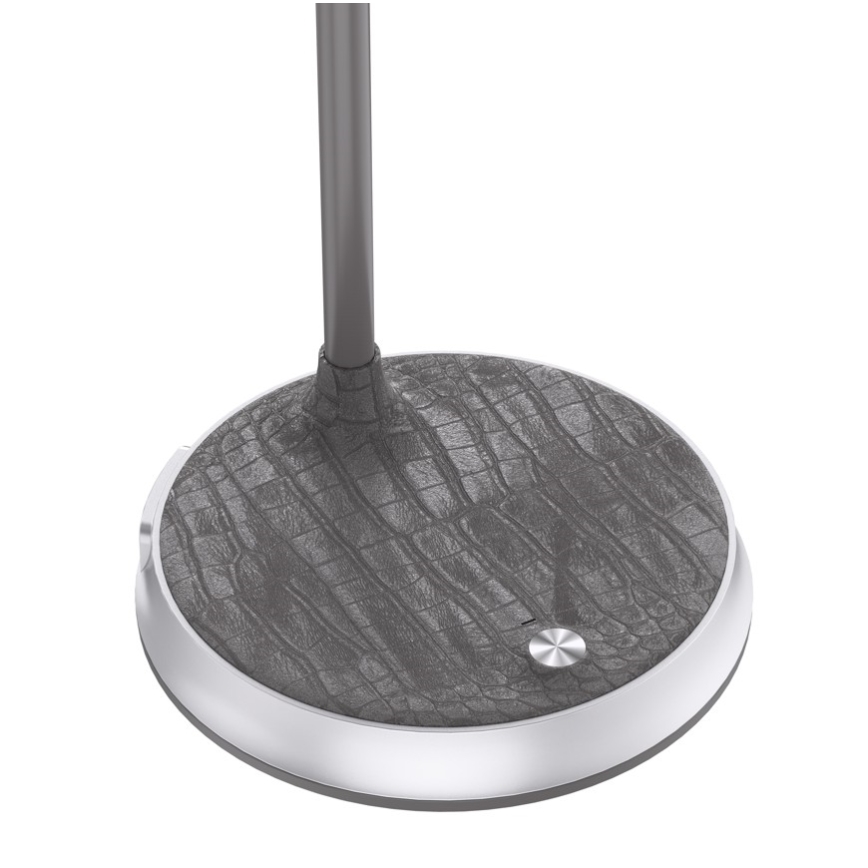 Dimmbare LED-Tischleuchte mit kabelloser Aufladung FINCH LED/9W/12/230V grau/glänzendes Chrom