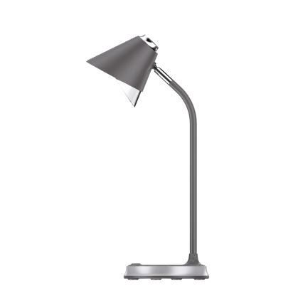 Dimmbare LED-Tischleuchte mit kabelloser Aufladung FINCH LED/9W/12/230V grau/glänzendes Chrom
