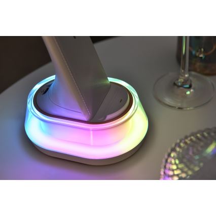 LED RGB dimmbare Tischlampe mit kabelloser Ladefunktion CORELLA LED/7W/12/230V schwarz