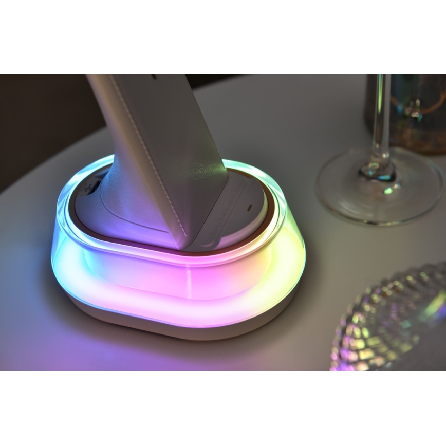 LED RGB dimmbare Tischlampe mit kabelloser Ladefunktion CORELLA LED/7W/12/230V schwarz