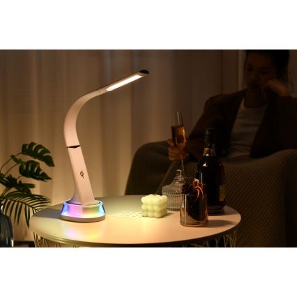 LED RGB dimmbare Tischlampe mit kabelloser Ladefunktion CORELLA LED/7W/12/230V schwarz