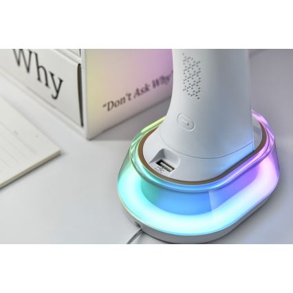 LED RGB dimmbare Tischlampe mit kabelloser Ladefunktion CORELLA LED/7W/12/230V schwarz