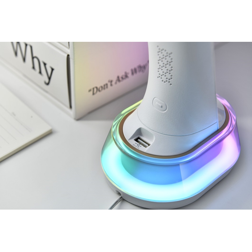 LED RGB dimmbare Tischlampe mit kabelloser Ladefunktion CORELLA LED/7W/12/230V schwarz
