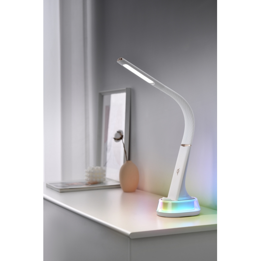 LED RGB dimmbare Tischlampe mit kabelloser Ladefunktion CORELLA LED/7W/12/230V schwarz