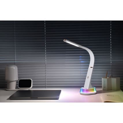 LED RGB dimmbare Tischlampe mit kabelloser Ladefunktion CORELLA LED/7W/12/230V schwarz