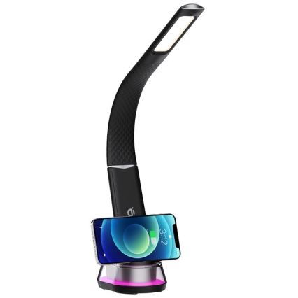 LED RGB dimmbare Tischlampe mit kabelloser Ladefunktion CORELLA LED/7W/12/230V schwarz