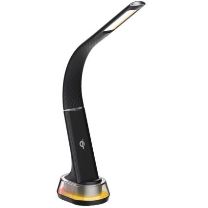 LED RGB dimmbare Tischlampe mit kabelloser Ladefunktion CORELLA LED/7W/12/230V schwarz