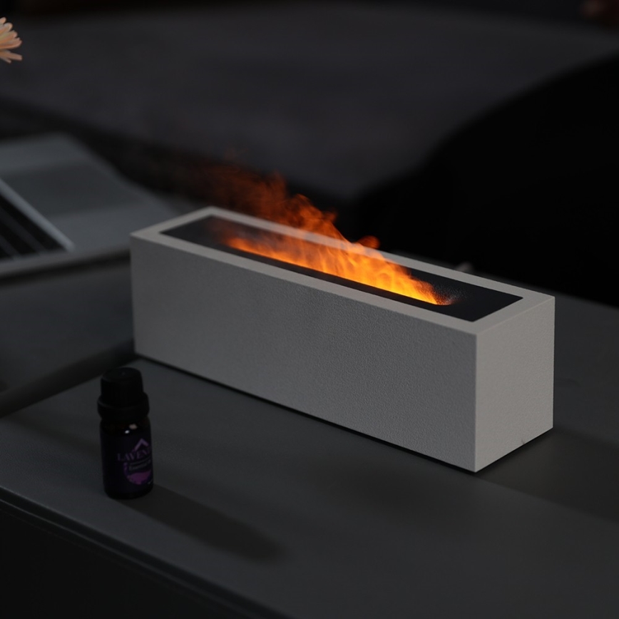 LED-Aroma-Diffusor und Luftbefeuchter mit Flammen-Imitat  LED/10W/5V
