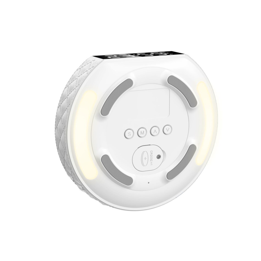 Wecker mit LCD-Anzeige und kabelloser Qi-Ladevorrichtung 27W/9V 220 mAh weiß
