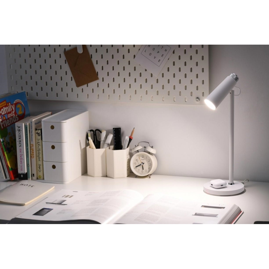 Dimmbare LED-Tischleuchte mit kabelloser Qi-Aufladung TIT LED/12W/230V weiß