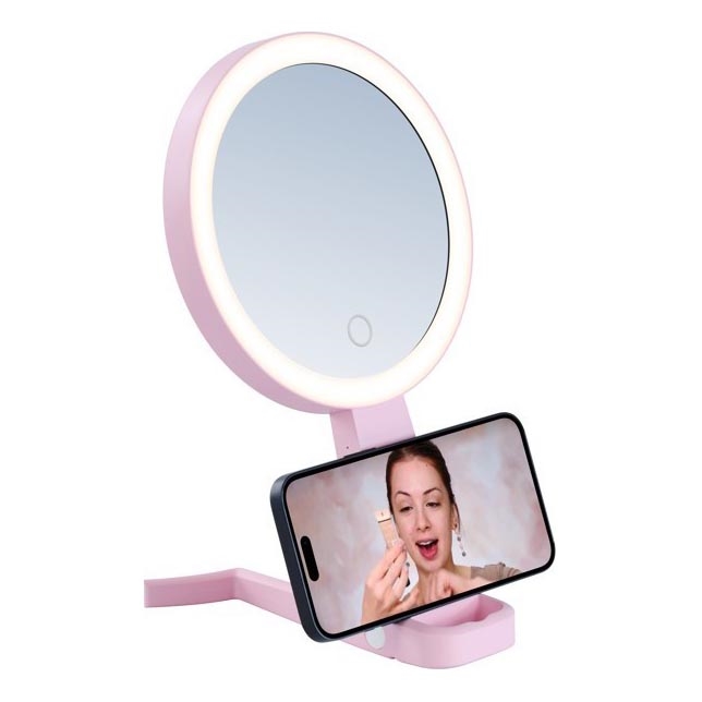 Immax 09102L - LED+CCT dimmbarer Kosmetikspiegel SWEET LED/3W/5V rosa