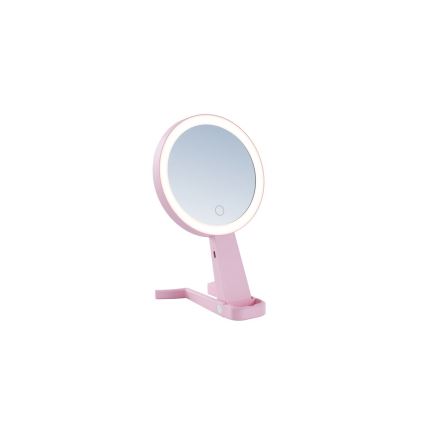 Immax 09102L - LED+CCT dimmbarer Kosmetikspiegel SWEET LED/3W/5V rosa