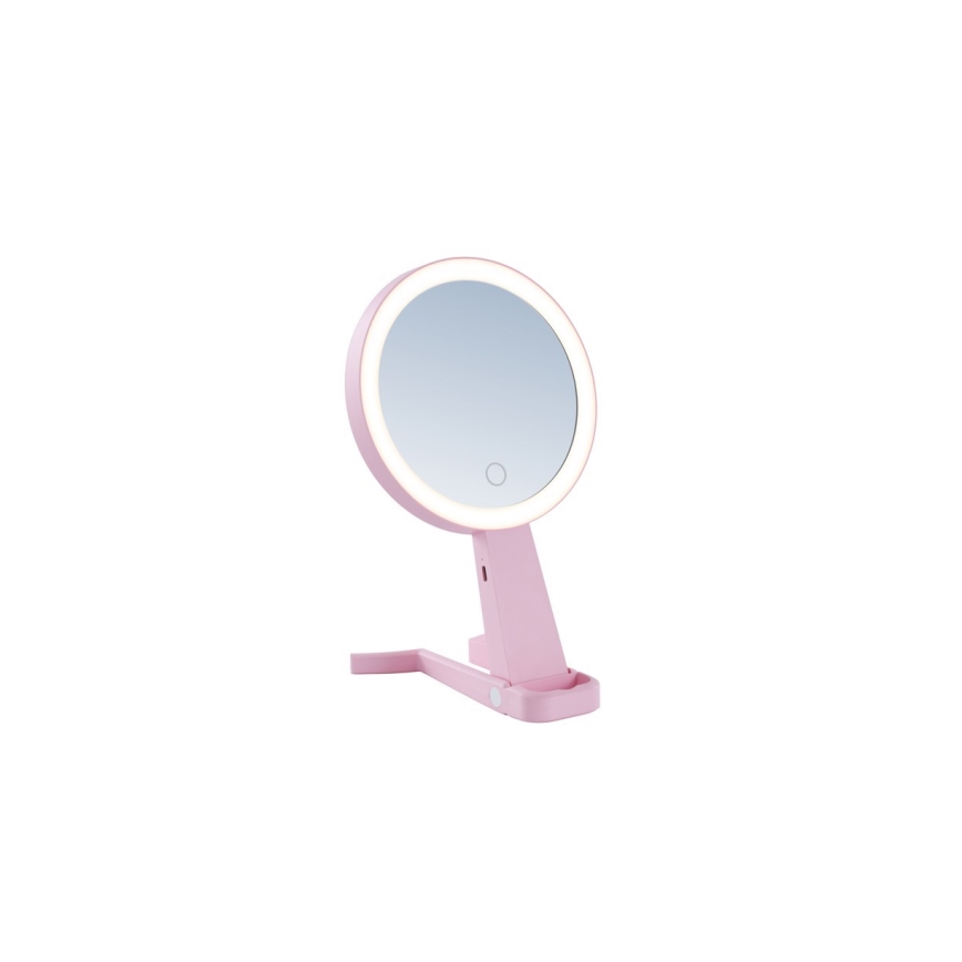 Immax 09102L - LED+CCT dimmbarer Kosmetikspiegel SWEET LED/3W/5V rosa