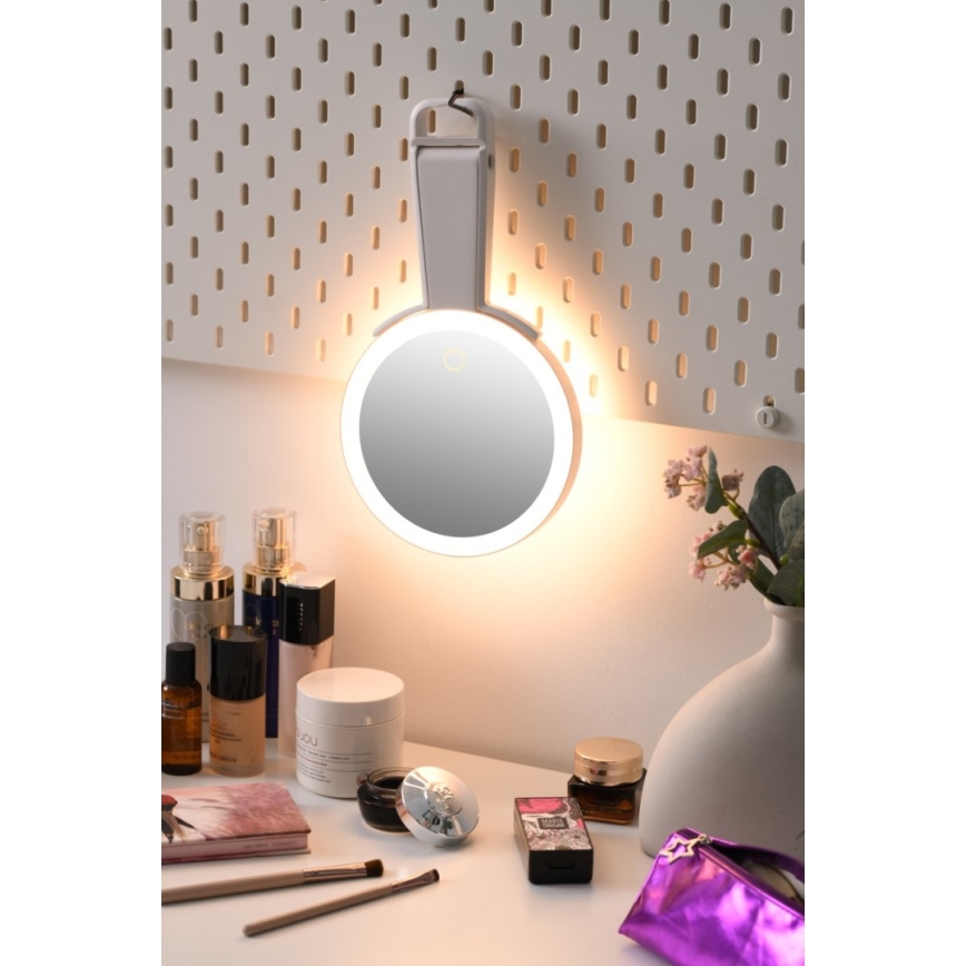Immax 09103L - LED+CCT dimmbarer Kosmetikspiegel SWEET LED/3W/5V weiß